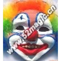 高档乳胶小丑面具 Multicolor Rubber Plumed Clown Mask
