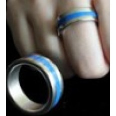 刘谦-新潮烤漆磁戒王(兰色中号) Magnetic Engraved PK Ring -19mm(Blue,Deluxe)