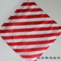 单条红白斑马斜条方丝巾(60*60cm)