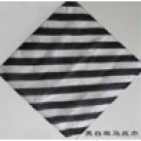 单条黑白斑马斜条方丝巾(45*45cm) Zebra Silk 18" black & white