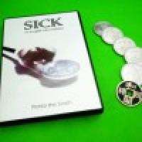 硬币魔术Sick+DVD--5枚摩根硬币(直径3.8cm)+1枚日本古钱币(直径3.8cm)