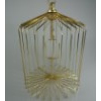 高质量自动弹开中鸟笼(金色) Appearing Bird Cage - 14 inch Gold Steel, Medium
