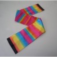 新款条纹彩虹围巾变色(过渡宽条纹) 围巾变色(仿真丝) Color Changing Streamer Silk
