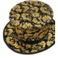 新款黑色烫金亮片魔术礼帽