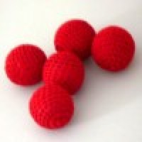 红色普通针织球(中号2.5cm) Crochet Ball (Red) 1 Inch