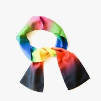 高品质黑丝巾变彩虹丝巾(整条染色版本) Color Changing Streamer Silk